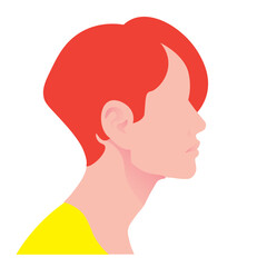 womans head profile, minimalist vector icon, avatar illustration