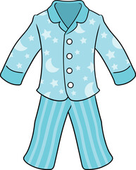 Pajama with stars pattern on white background