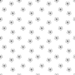 Sakura pattern1. Seamless pattern with sakura flower. Doodle cartoon vector illustration. © el_mirik_design