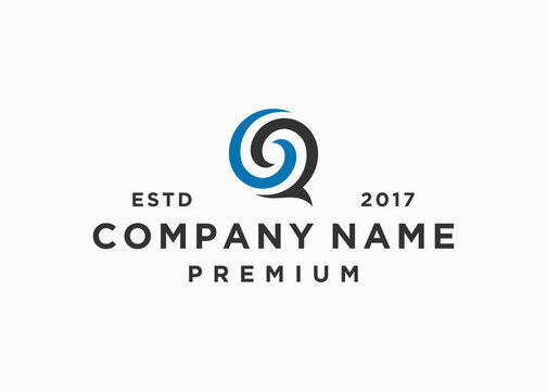 initial letter qs or sq logo design vector illustration template