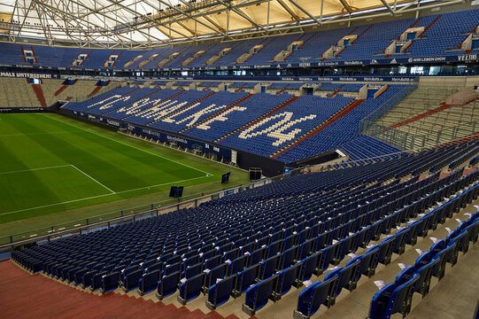 Pitch view at Veltins arena - the official playground of FC Schalke 04