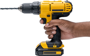 Hand holding a cordless power drill