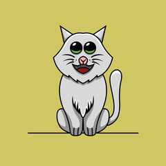 Cute cat vector art illustration design