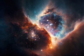 Obraz premium A portal into another galaxy, space sci-fi