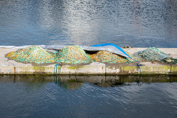 fishing nets in the harbour