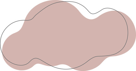 Pastel organic shape. Abstract irregular blot in minimal trendy design with outline circles. Forms for poster story frames