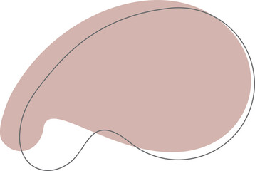 Pastel organic shape. Abstract irregular blot in minimal trendy design with outline circles. Forms for poster story frames