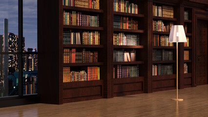 オンラインミーティング用背景 テレビ会議背景用 ZOOM会議背景用 CG 部屋 ラウンジ 本棚 書斎 video conferencing for using in video conference and as a zoom background.