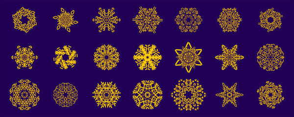 golden snowflake set