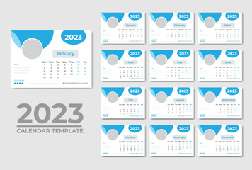 Modern calendar Design template 2023