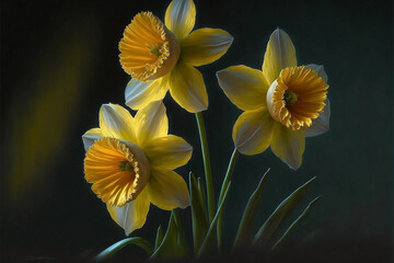 yellow daffodil flowers