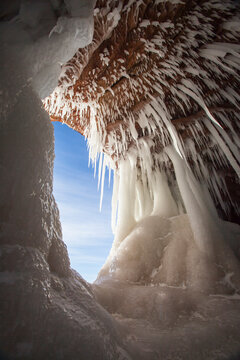Formations In An Ice Cave On Lake Superior