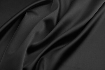 Texture black satin, silk background