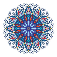  Vector colorful floral modern mandala and flower background.