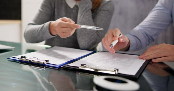 Two Businesspeople Hand Working