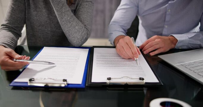 Two Businesspeople Hand Working