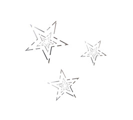 Obraz premium 3d illustration, metallic christmas stars set
