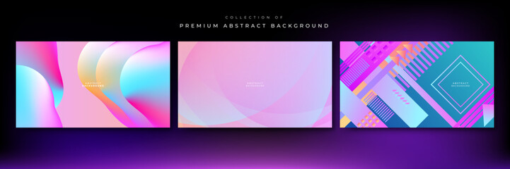 Abstract neon gradient background with retro cyber punk 70s 80s 90s old cyberpunk style