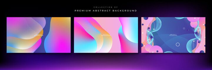 Abstract neon gradient background with retro cyber punk 70s 80s 90s old cyberpunk style