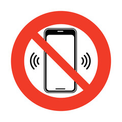 Smartphone use prohibited sign, vector illustration
No smartphones allowed 