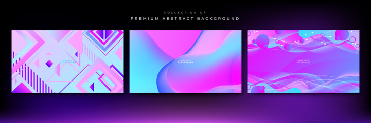 Abstract neon gradient background with retro cyber punk 70s 80s 90s old cyberpunk style