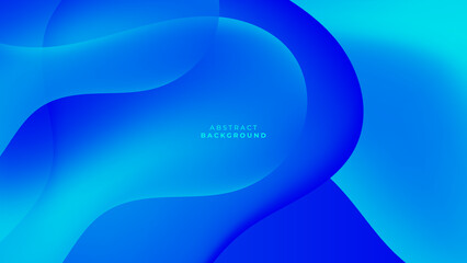 Blue background with fluid blob liquid 3d shapes