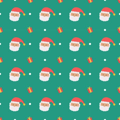 Cute pattern vector concept christmas day seamless pattern with santa claus snow and gift box decoration for christmas day online shopping sale promotion. seamless pattern illustration.