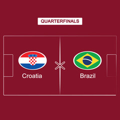croatia vs brazil qatar world cup 2022 quarterfinals - obrazy, fototapety, plakaty
