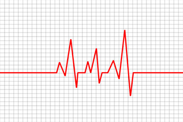 heart beat on ecg, heart beat graph vector illustration