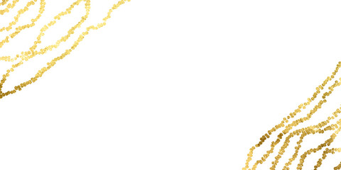 Gold sparkle  splatter border  Gold Foil Frame . Gold brush stroke on transparent background.