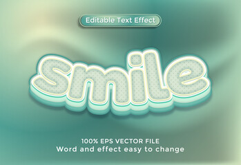 Smile text, 3D style text effect