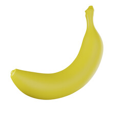 banana isolated on white background 3D