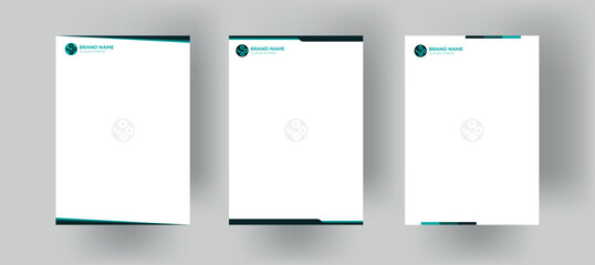 Set of Modern Business Letterhead Design Template, Abstract Design, Corporate Business - Letterhead Template, Multipurpose, elegant concept - Vector EPS file