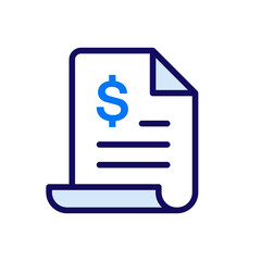 Invoice icon. Payment and bill invoice. Receipt icon. Tax and order symbol. Payroll icon. Vector illustration
