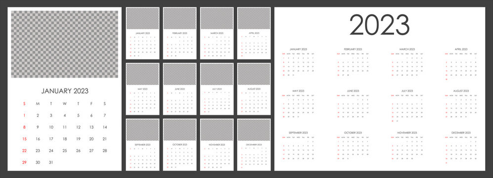 Calendar for 2023 with place for your photo