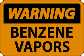 Warning Benzene Vapors Sign On White Background