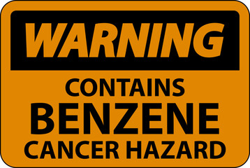 Warning Contains Benzene Sign On White Background
