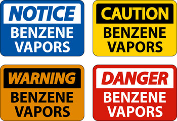 Fototapeta premium Caution Benzene Vapors Sign On White Background