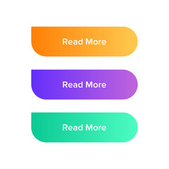 Obraz premium Read More colorful button set on white background. Flat gradient button collection. Vector web element