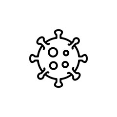 Coronavirus vector line icon. Corona virus outline symbol on white background. Vector icon, editable stroke, pixel perfect