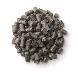 Top view of sunflower press cake pellets