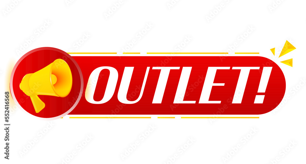 Poster Megaphone with outlet on white background. Megaphone banner. Web design. Vector