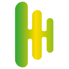 Minimalist green-yellow logo.