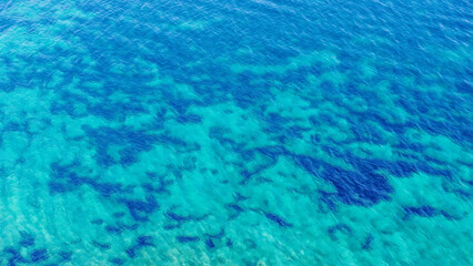 Fototapeta na wymiar Aerial drone photo of Croatian sea with turquoise rocky seascape