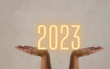 hand happy new year 2023