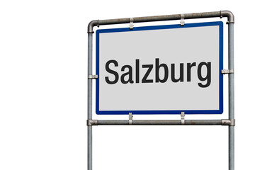 Ortseinfahrtsschild, Stadt Salzburg, Österreich