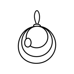 Christmas ball on a white background. Doodle illustration.	