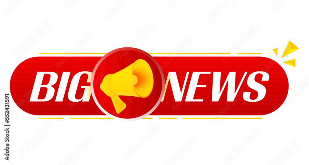 Poster megaphone with big news on white background. megaphone banner. web design. vector