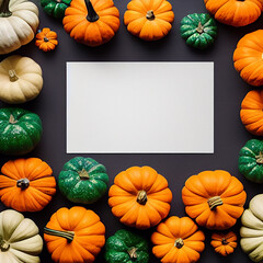 Thanksgiving border note made of pumpkins