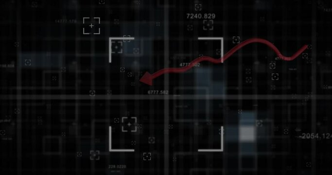 Animation of data processing over black background